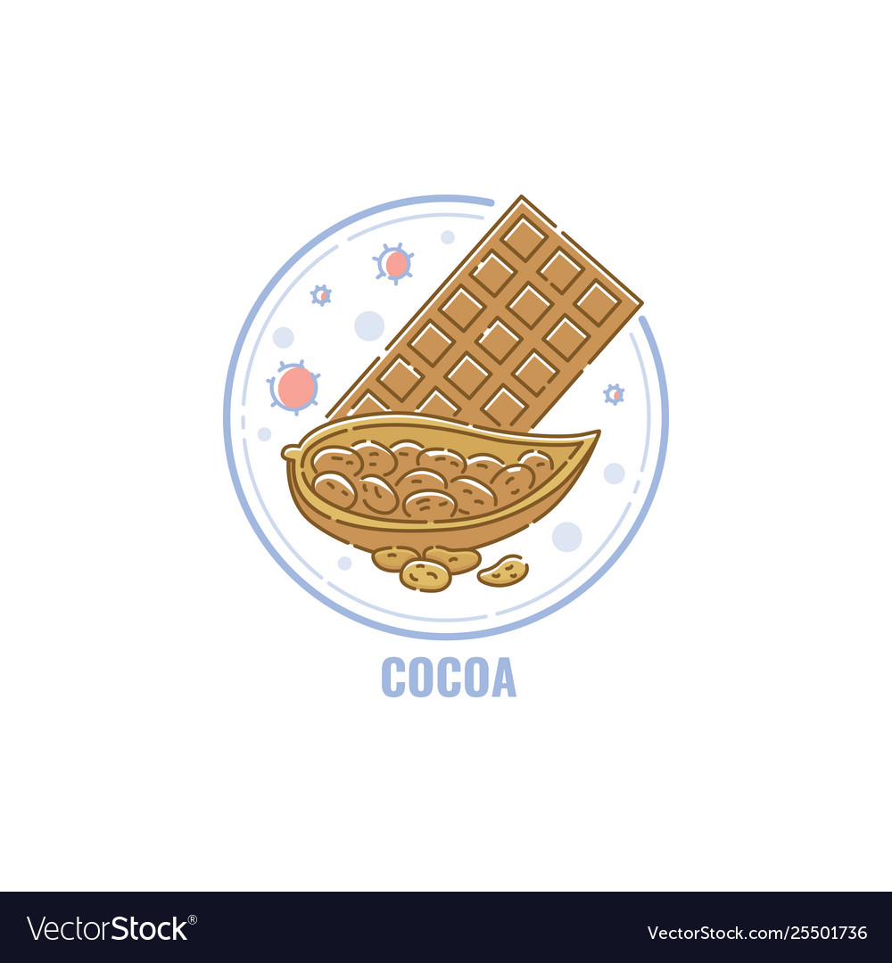 Label for products containing cocoa allergen Vector Image