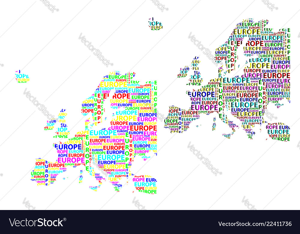 Map of continent europe Royalty Free Vector Image