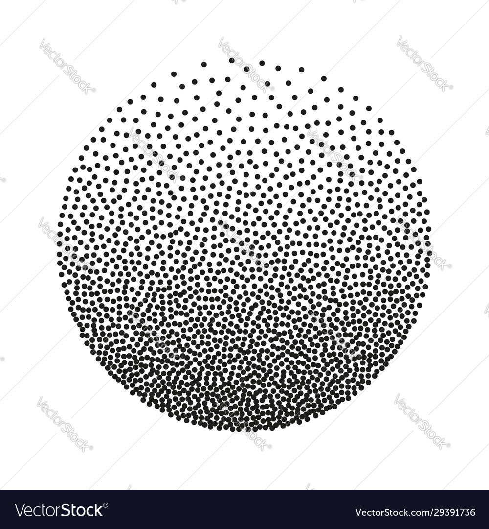 Stipple halftone gradient circle Royalty Free Vector Image