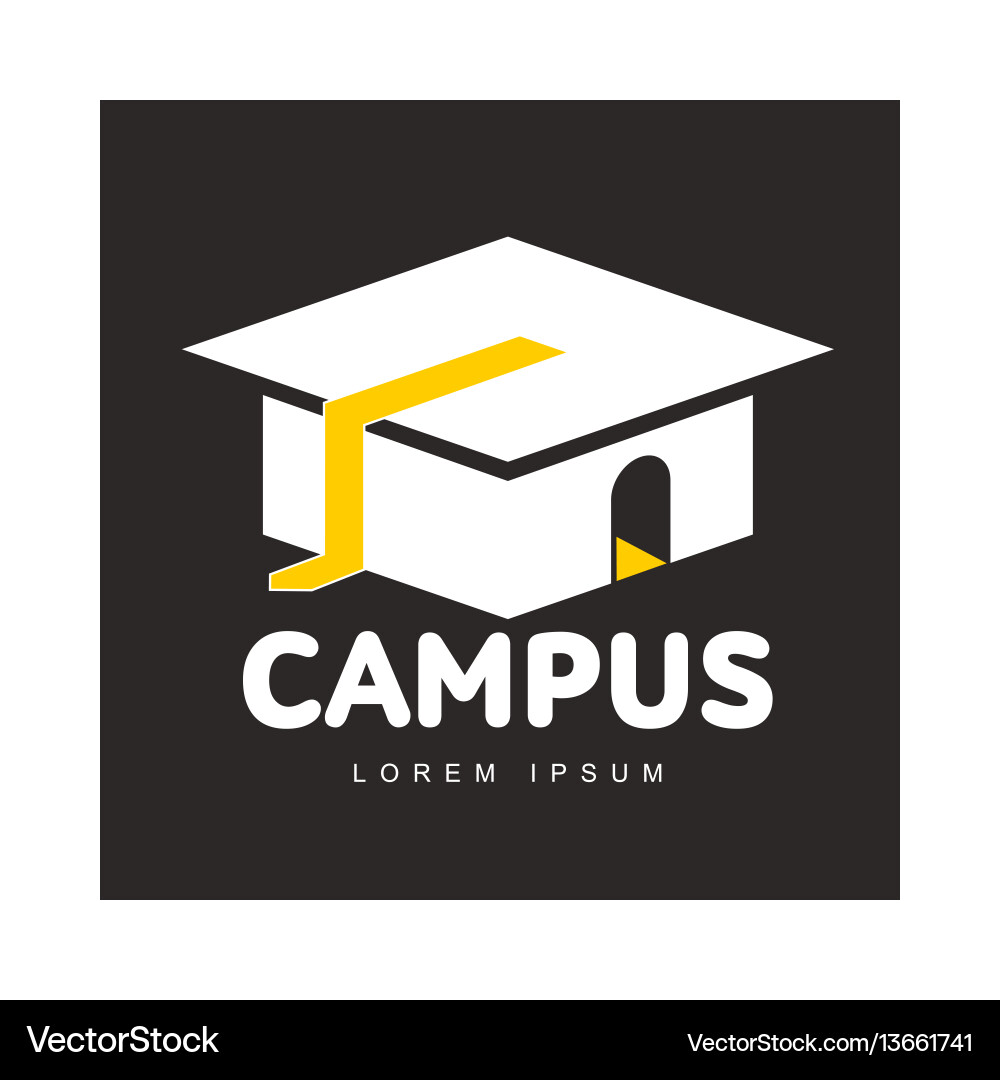 Graphic three colored square academic graduation Vector Image