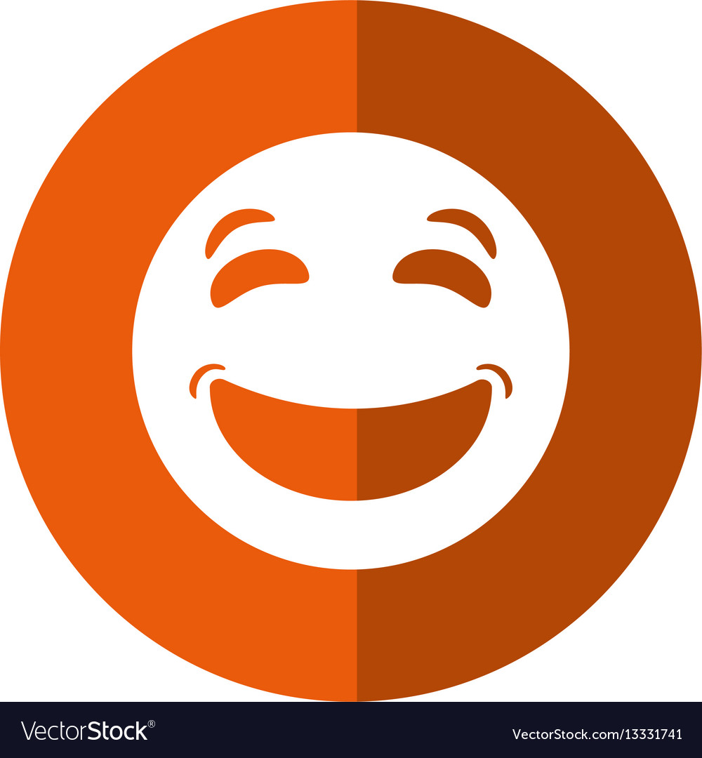 laughing emoticon style icon shadow royalty free vector
