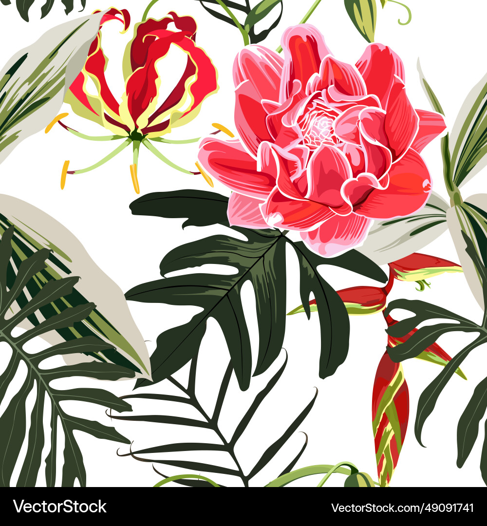 Tropical Pattern Vector Original seamless tropical pattern Royalty Free Vector Image