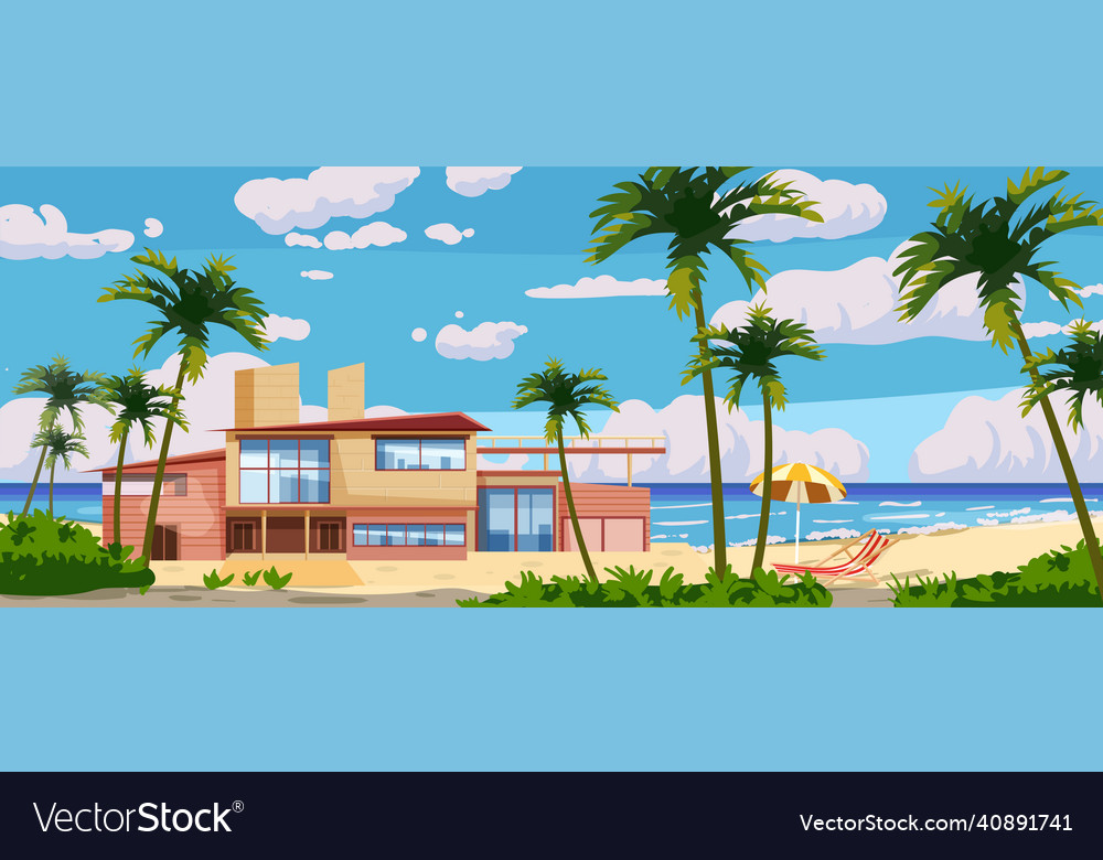 Tropical resort luxury villa for rest vacation Vector Image