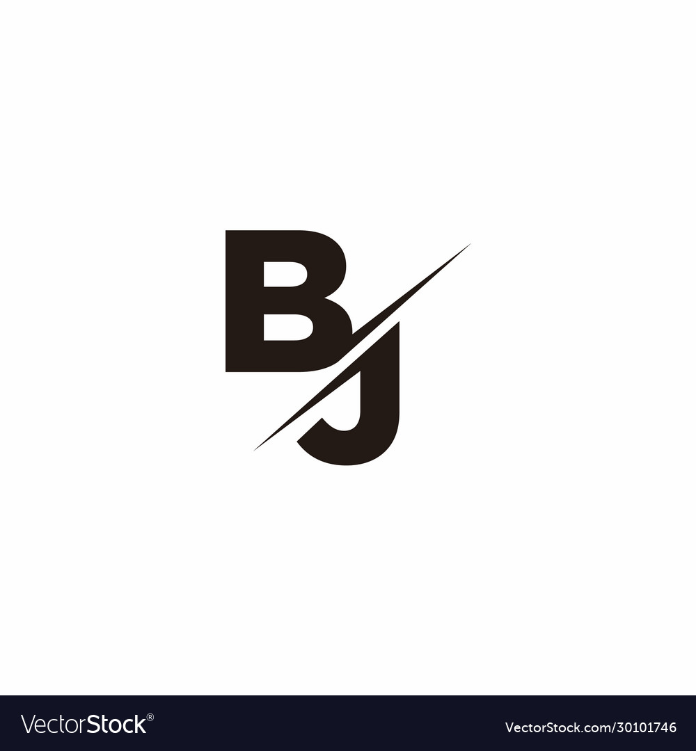 Bj logo letter monogram slash with modern Vector Image