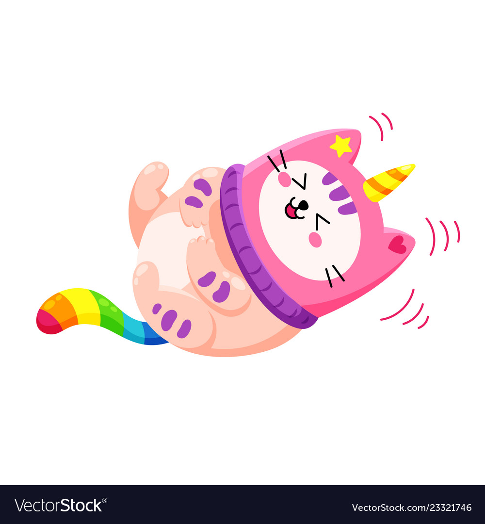 Cute cartoon doodle cat Royalty Free Vector Image