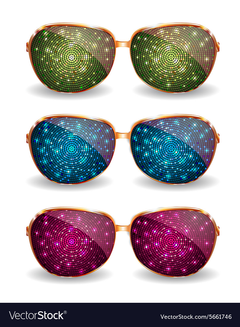 Set of disco glasses