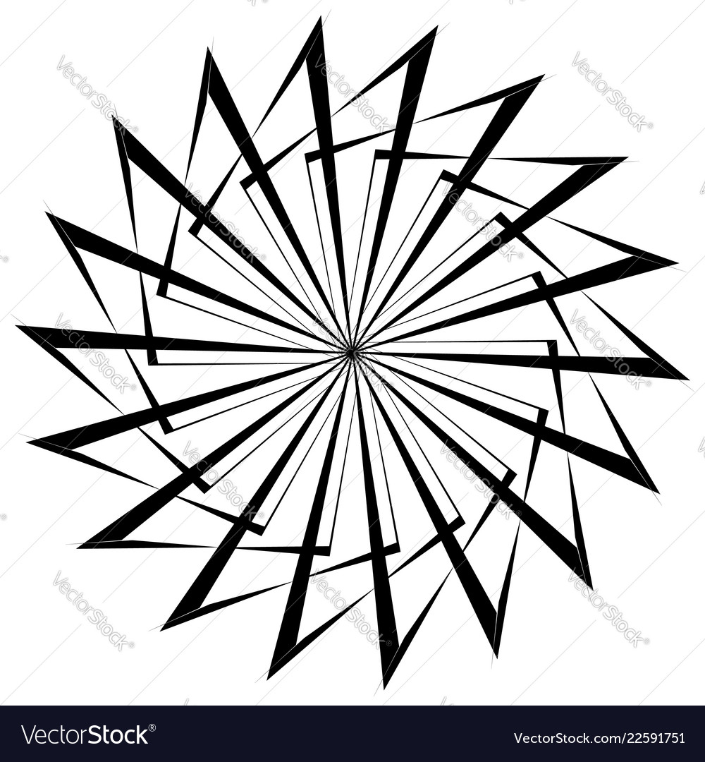 Abstract circular geometric element with radial Vector Image