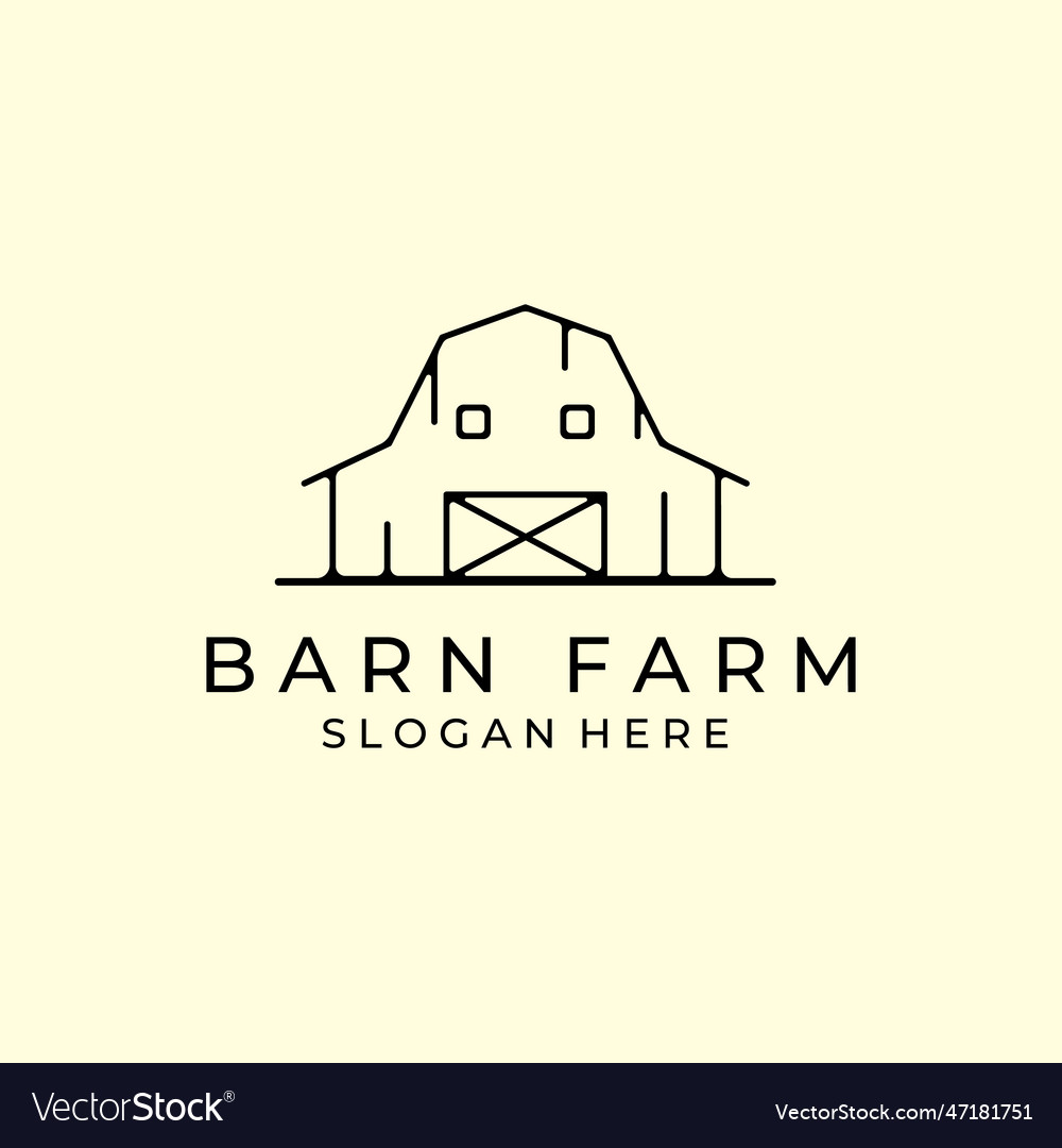 Barn logo line art Royalty Free Vector Image - VectorStock