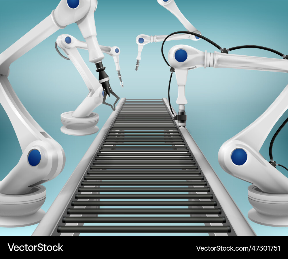 Conveyor realistic Royalty Free Vector Image - VectorStock