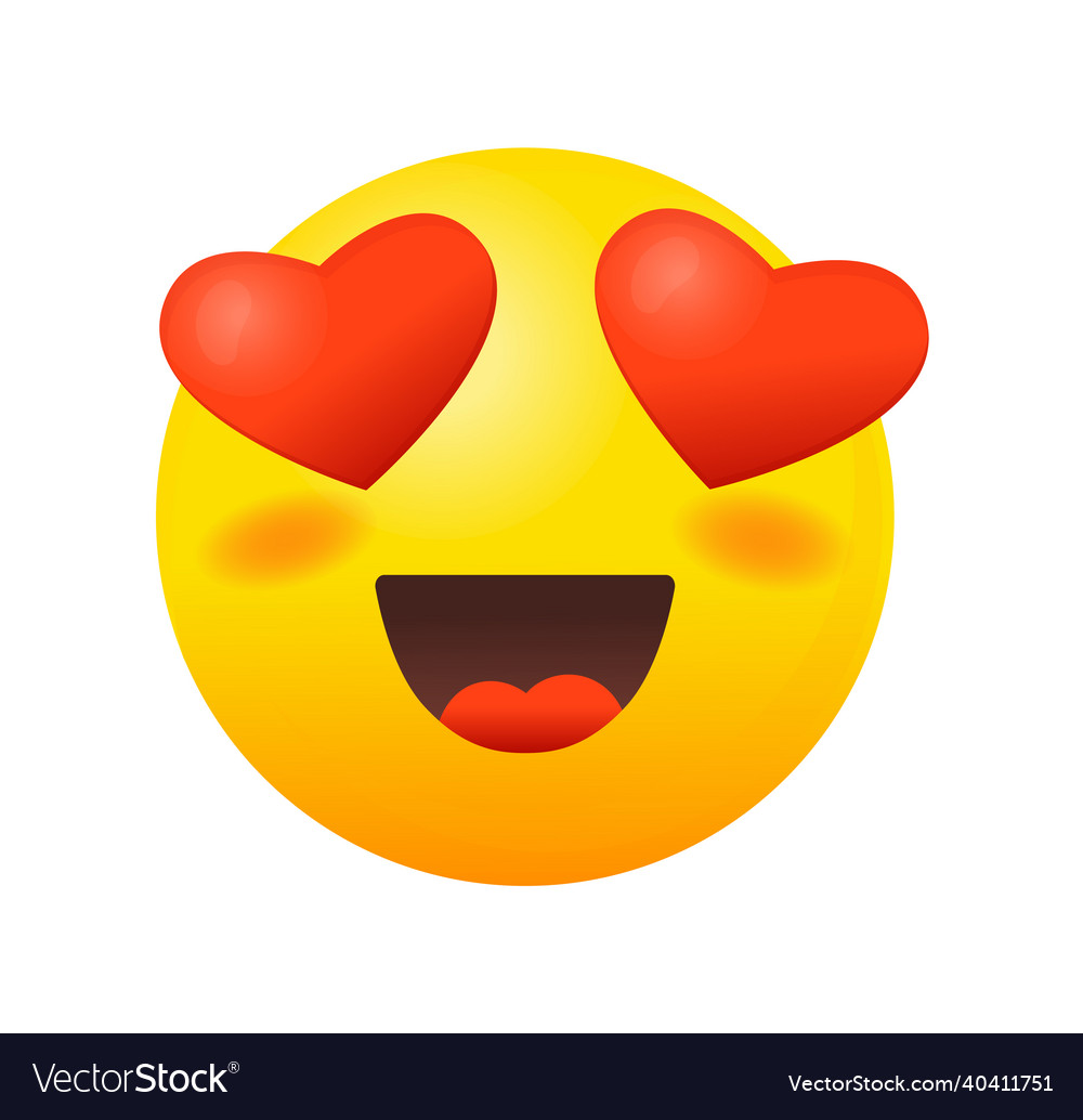 Emoji With Heart Eyes Romantico Emoticons Vector Image