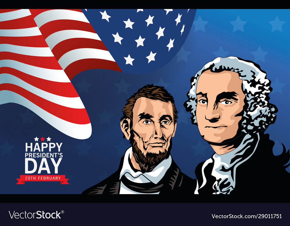 Happy presidents day poster with lincoln Vector Image