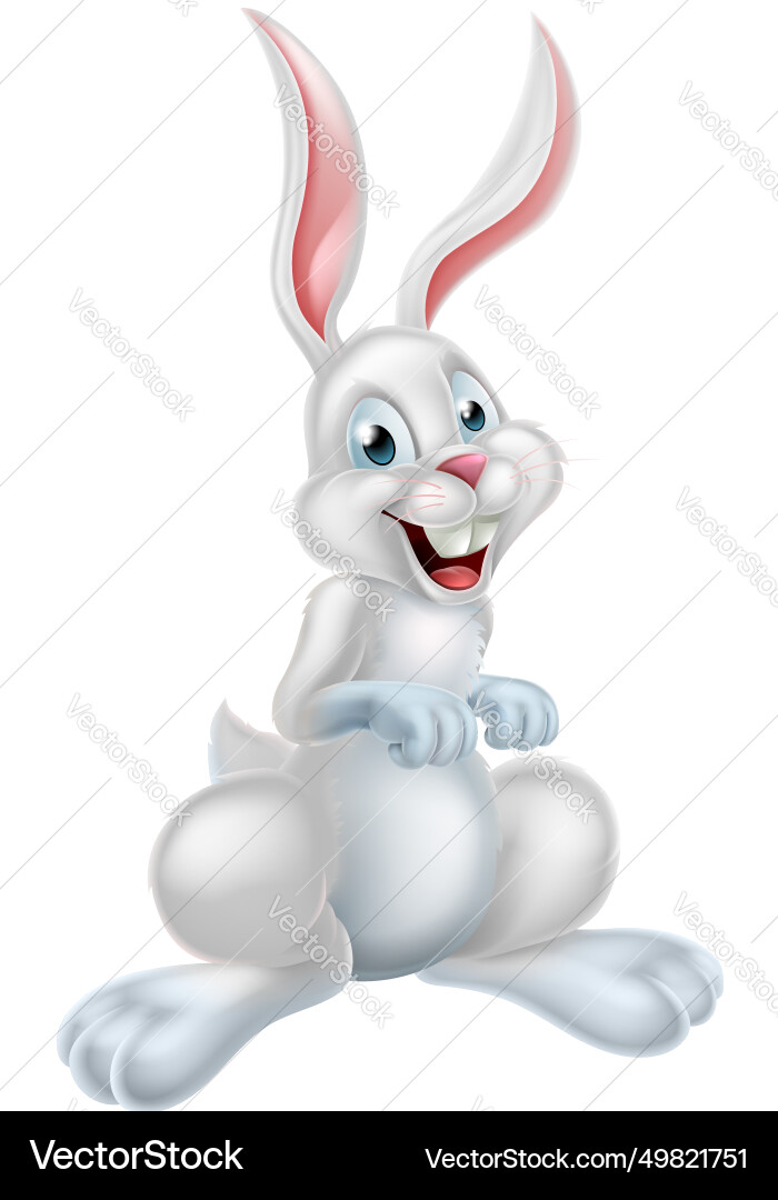 White easter bunny rabbit Royalty Free Vector Image