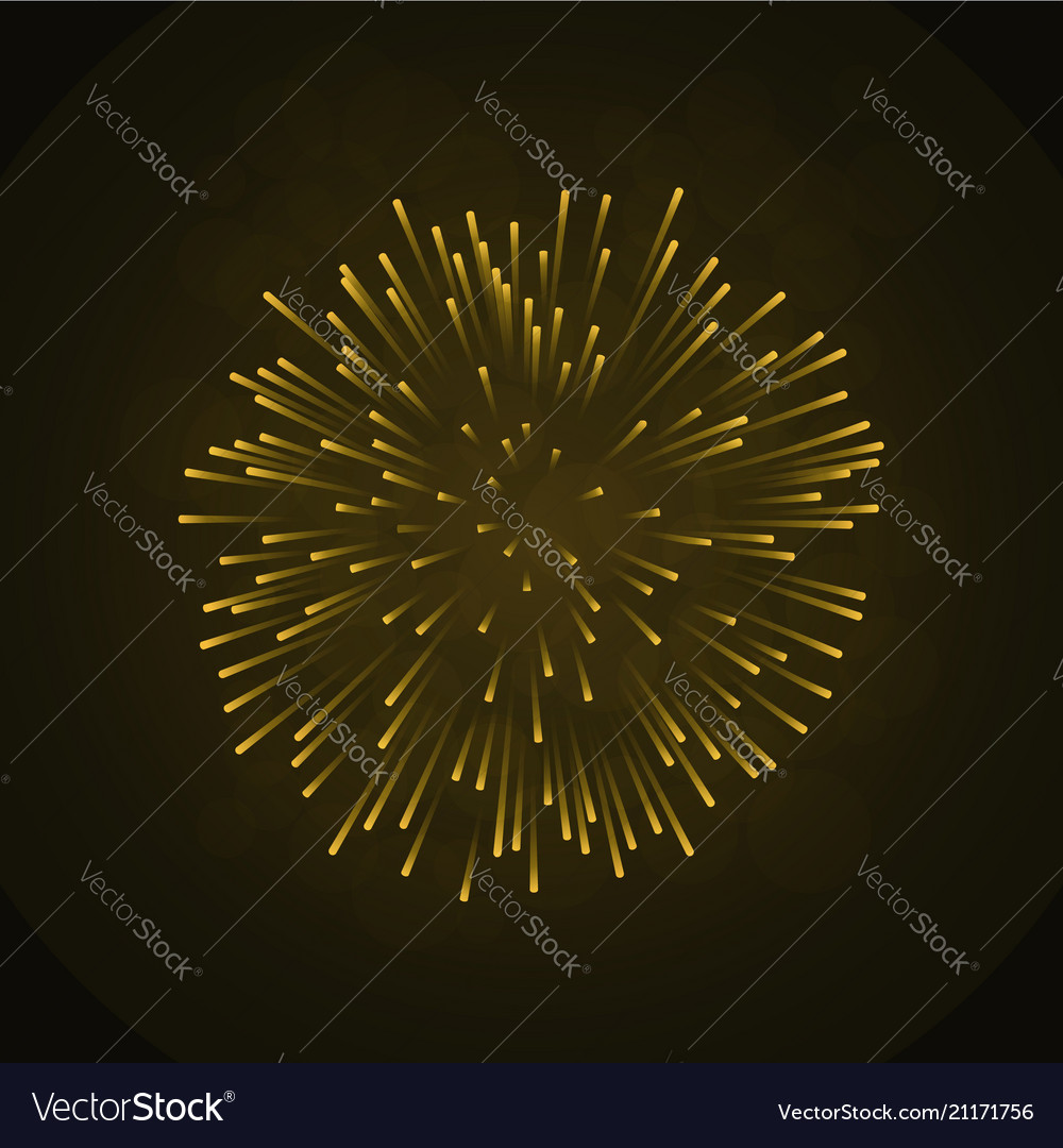 Beautiful gold firework bright isolated Royalty Free Vector
