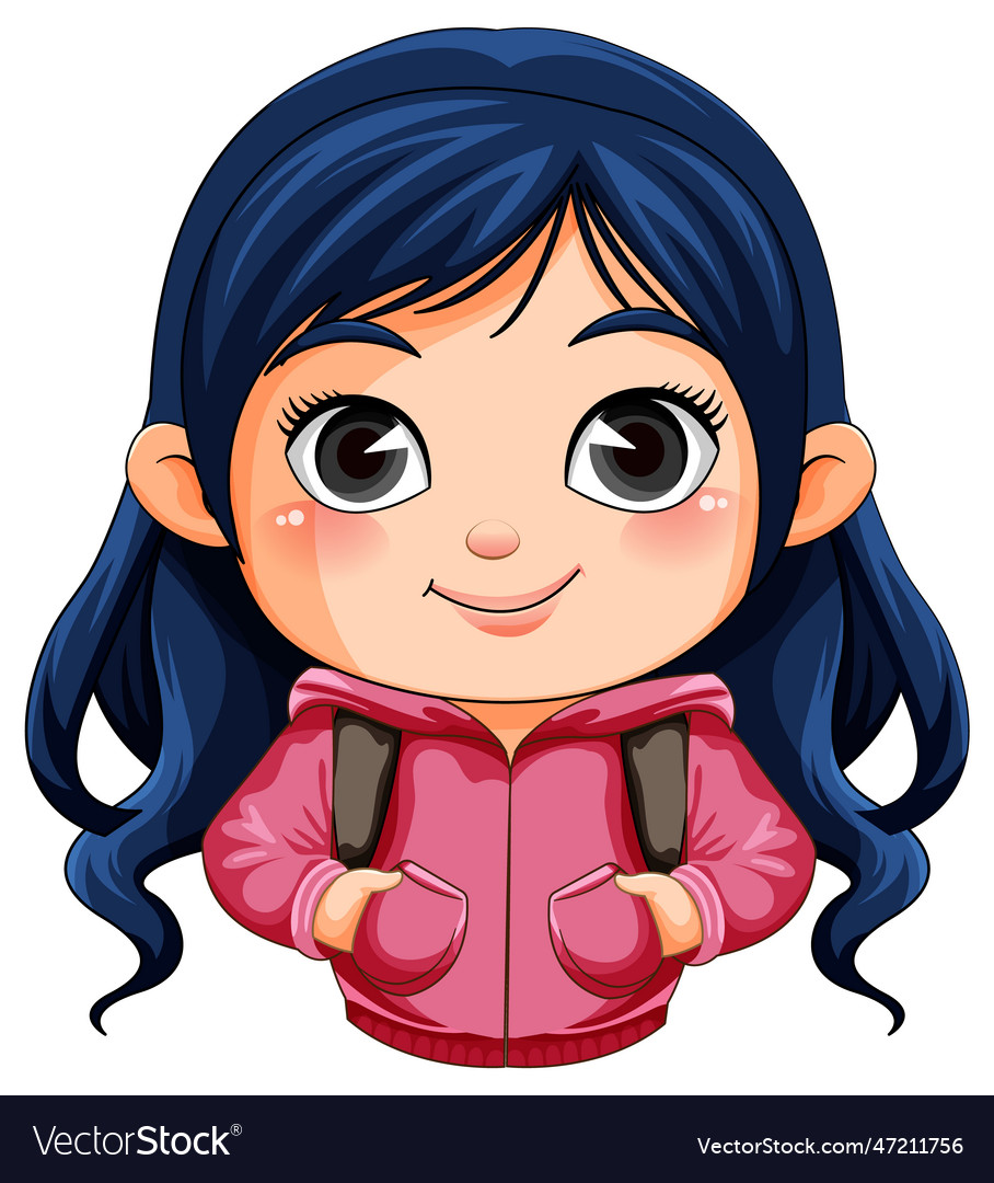 Cute girl cartoon character Royalty Free Vector Image