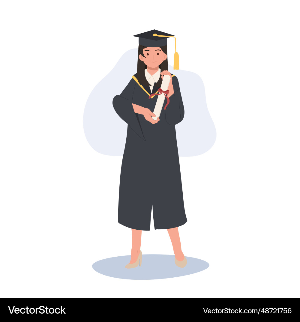 Education graduation and people concept smiling Vector Image