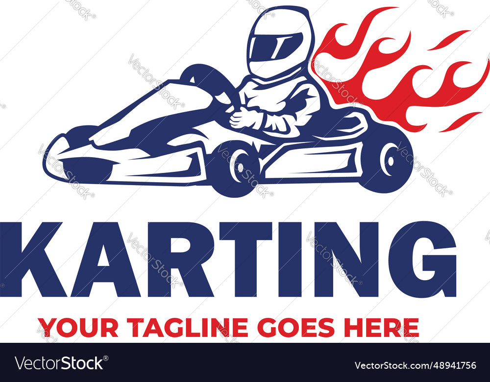 Go kart logo template karting logo Royalty Free Vector Image