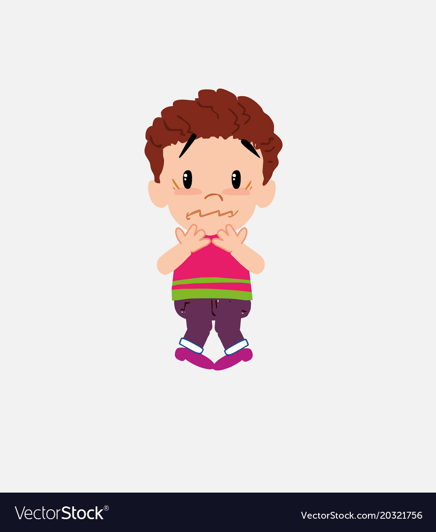 White Boy In Jeans Shrugged In Fear Royalty Free Vector