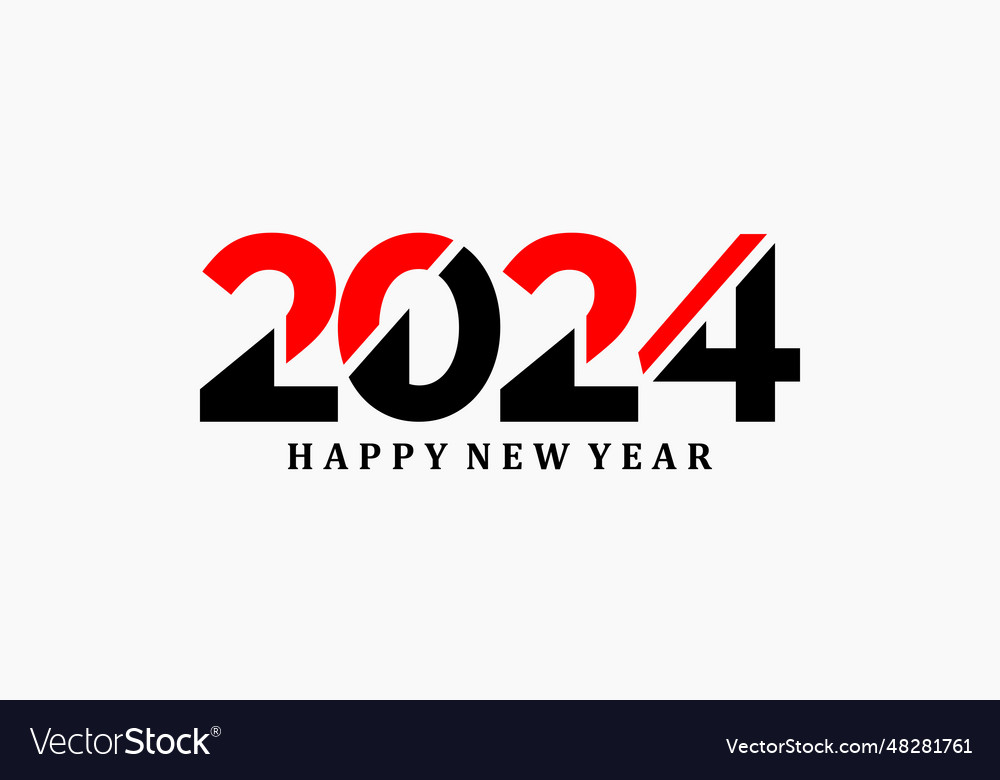 2024 happy new year logo design Royalty Free Vector Image