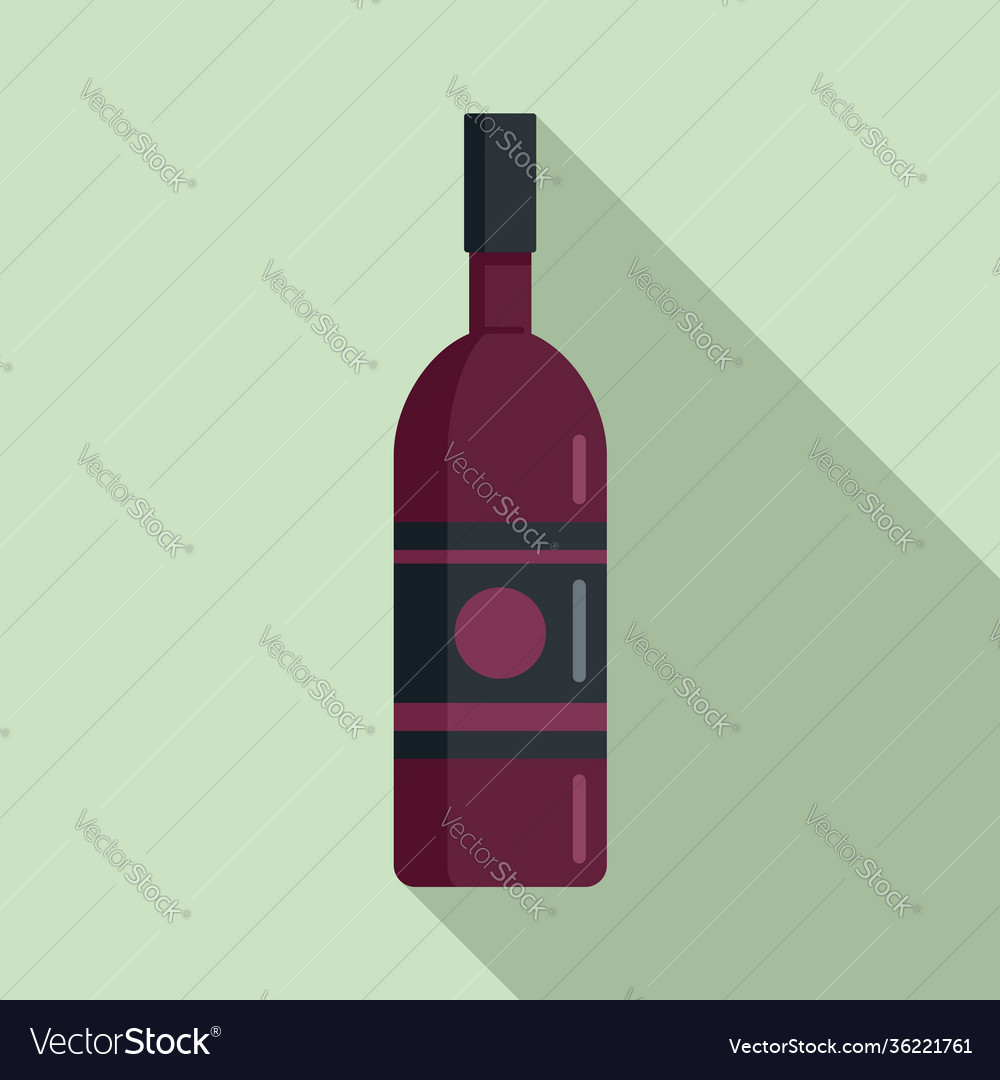 Bar wine bottle icon flat style Royalty Free Vector Image