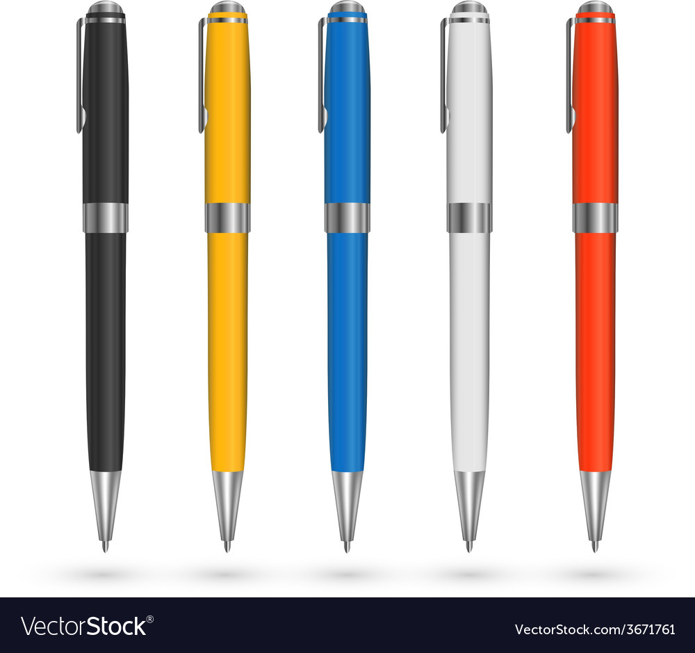 Colored pens Royalty Free Vector Image - VectorStock