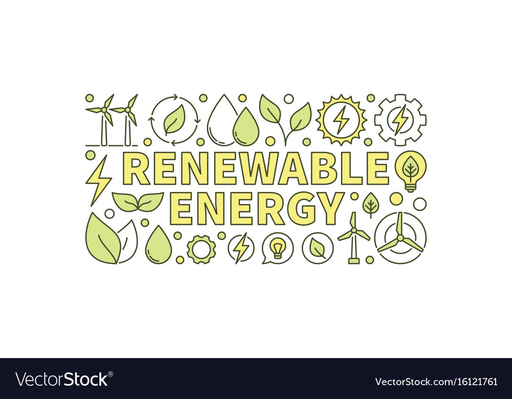 Colorful Renewable Energy Banner Royalty Free Vector Image