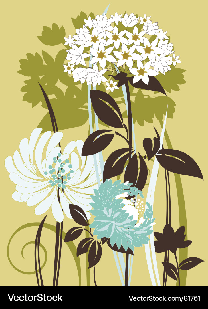Floral composition Royalty Free Vector Image - VectorStock