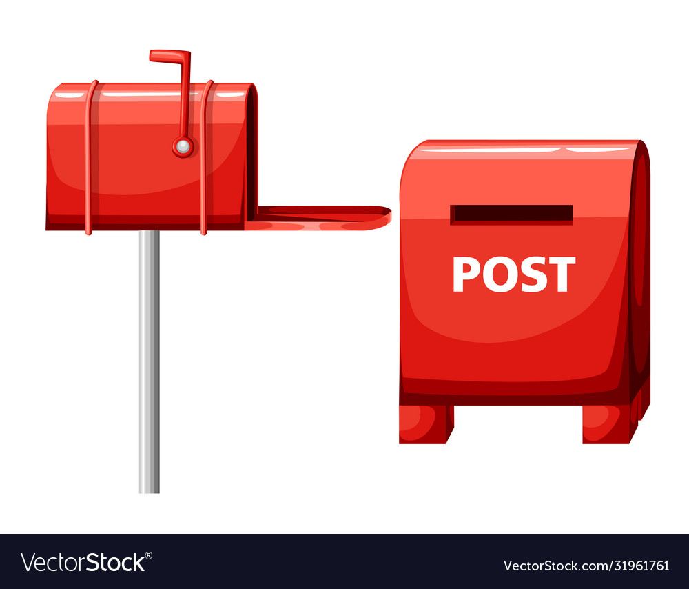 Mailbox isolated on white flat post office box Vector Image