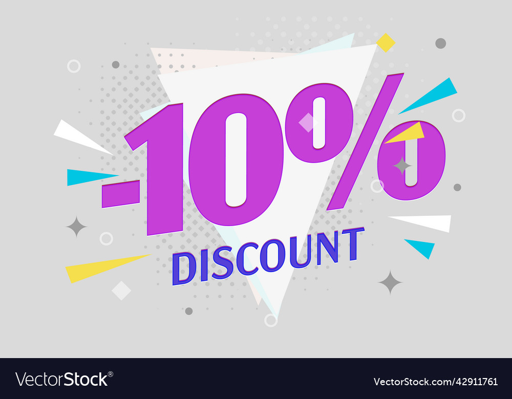 sale-banner-with-minus-10-percent-discount-vector-image