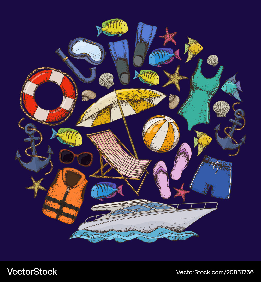 Beach summer holidays Royalty Free Vector Image