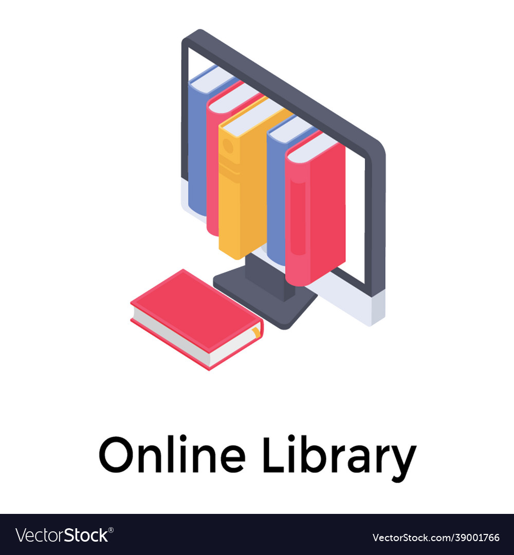 E library Royalty Free Vector Image - VectorStock