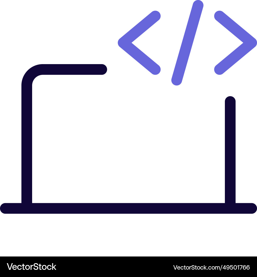 Editing or executing programming in laptop Vector Image