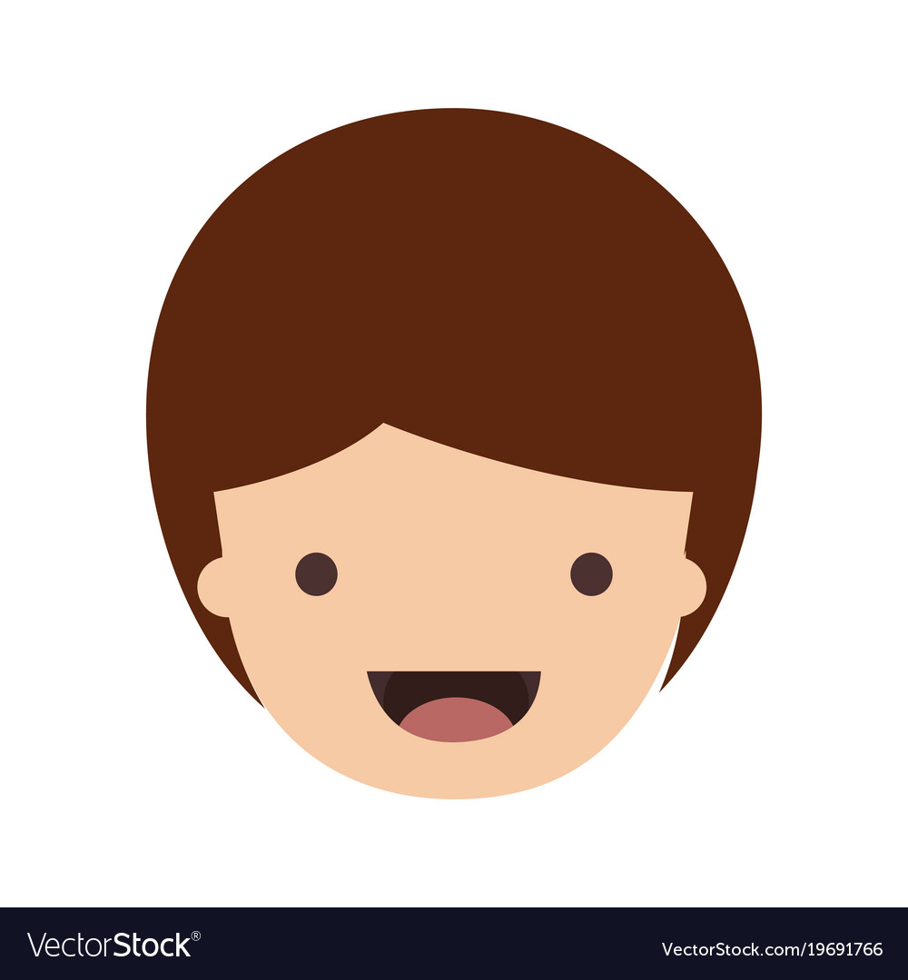 People Graphic Face Of Boy With Short Hair In Vector Image