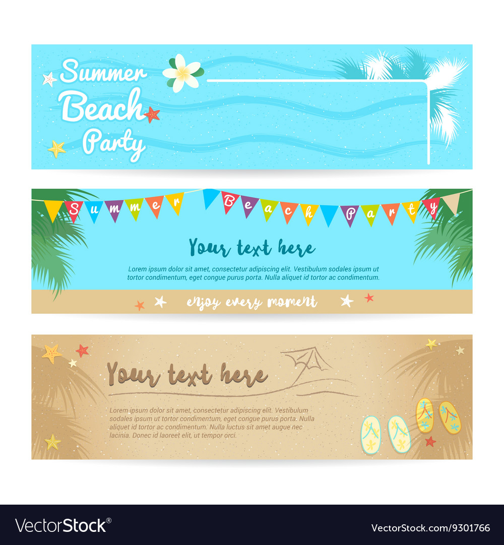 Set of summer beach and sea banner background Vector Image