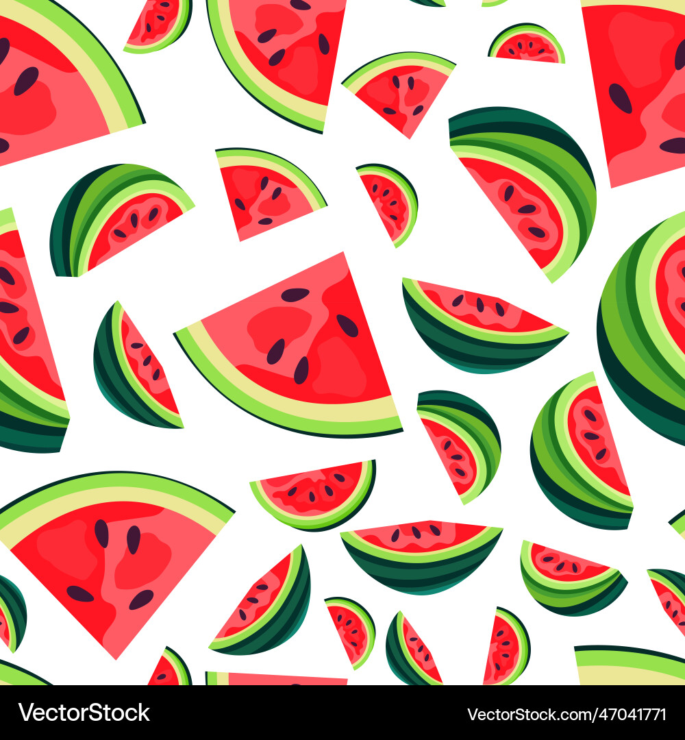 Colored watermelon seamless pattern eps10 Vector Image