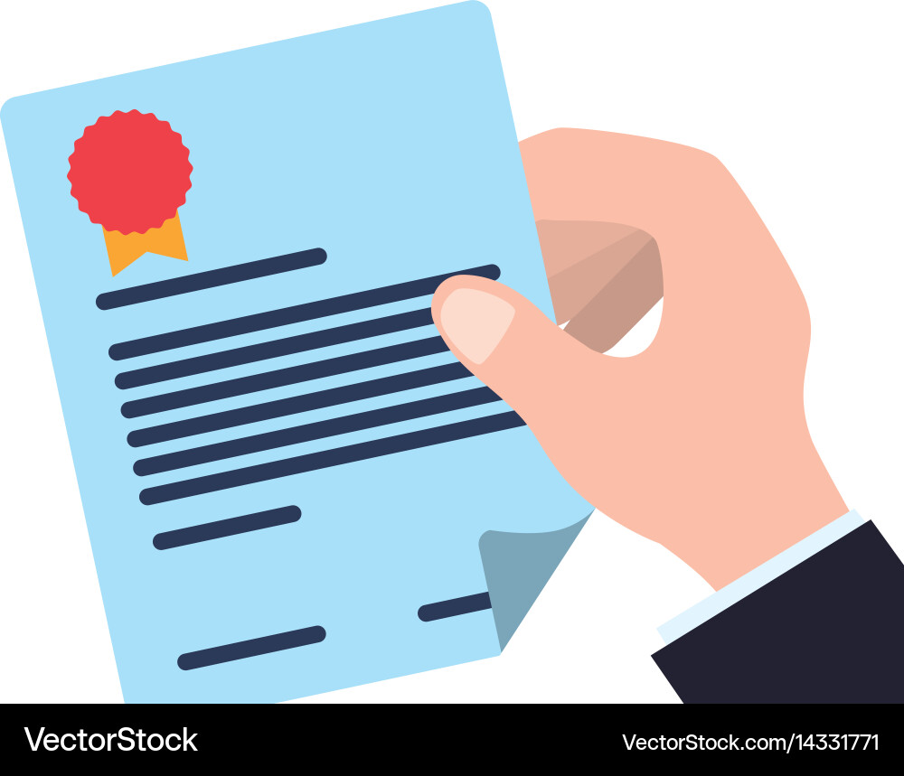 Contract document paper Royalty Free Vector Image