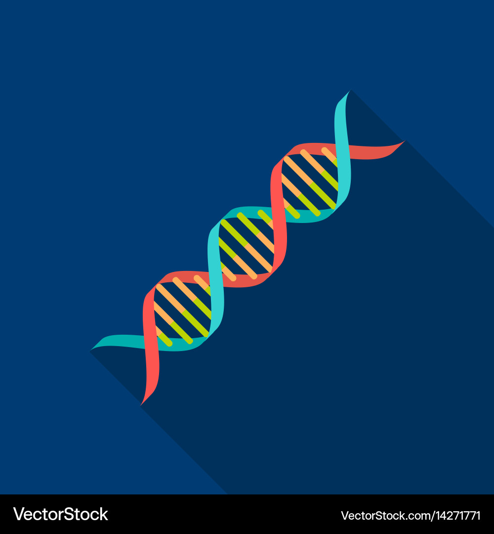 Dna code icon flat single medicine from Royalty Free Vector