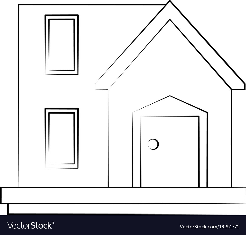 Family home or two story house icon image Vector Image