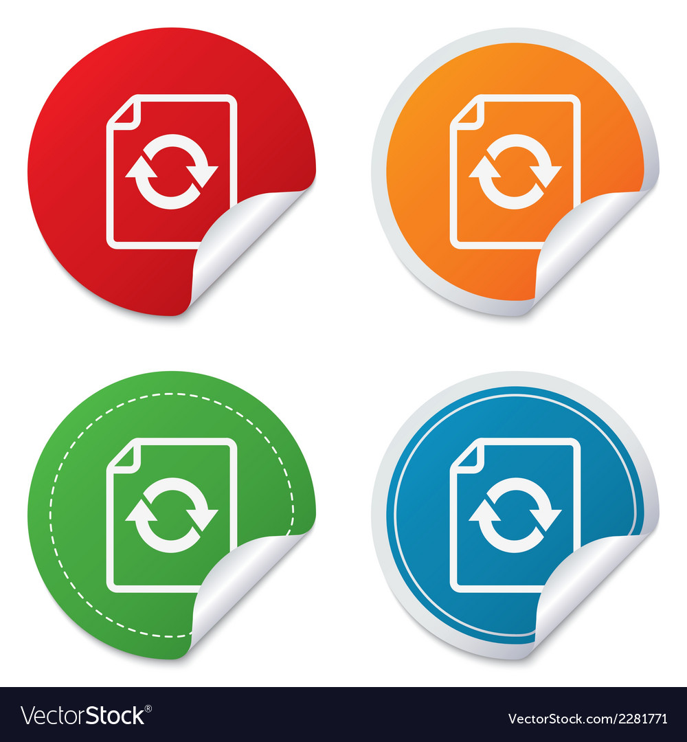 File document refresh icon reload doc symbol Vector Image