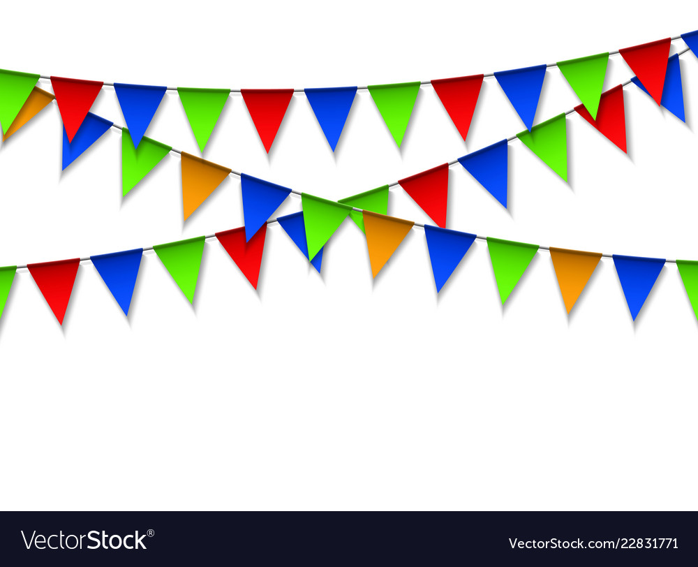 Garland with colorful pennants Royalty Free Vector Image