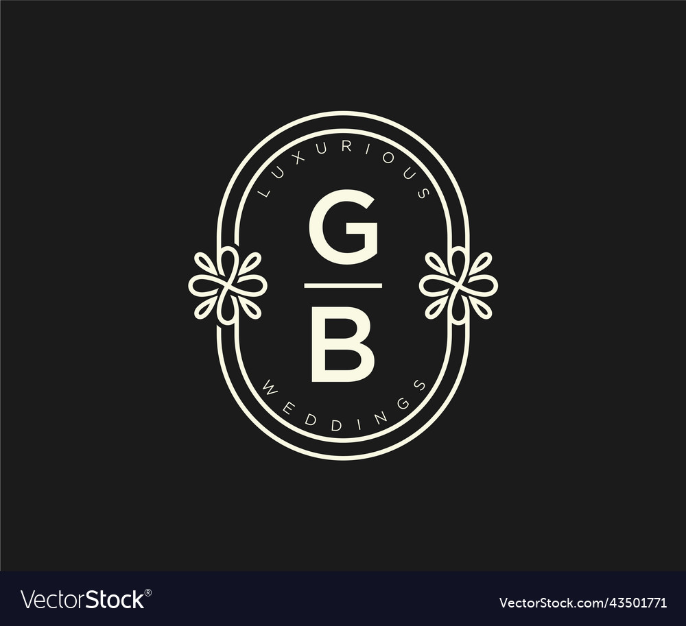 Gb initials letter wedding monogram logos Vector Image