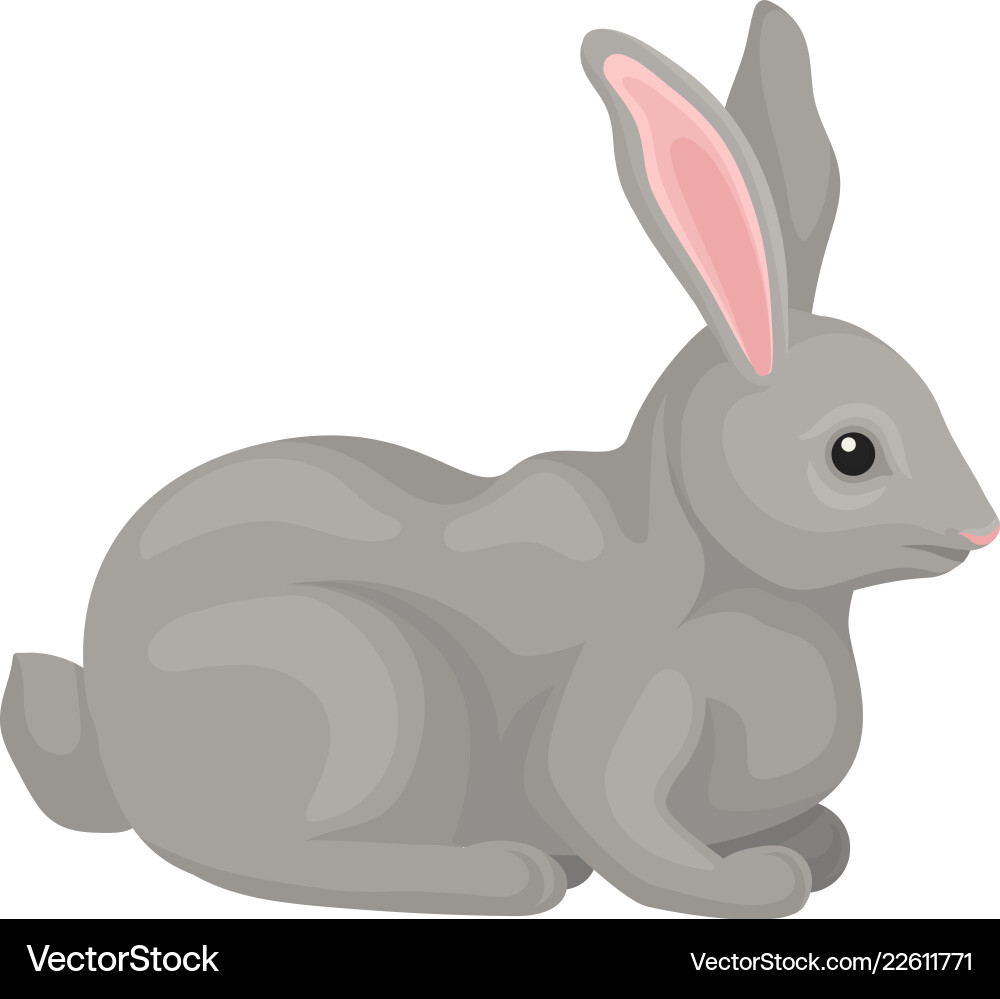 Grey rabbit wild forest rodent animal Royalty Free Vector