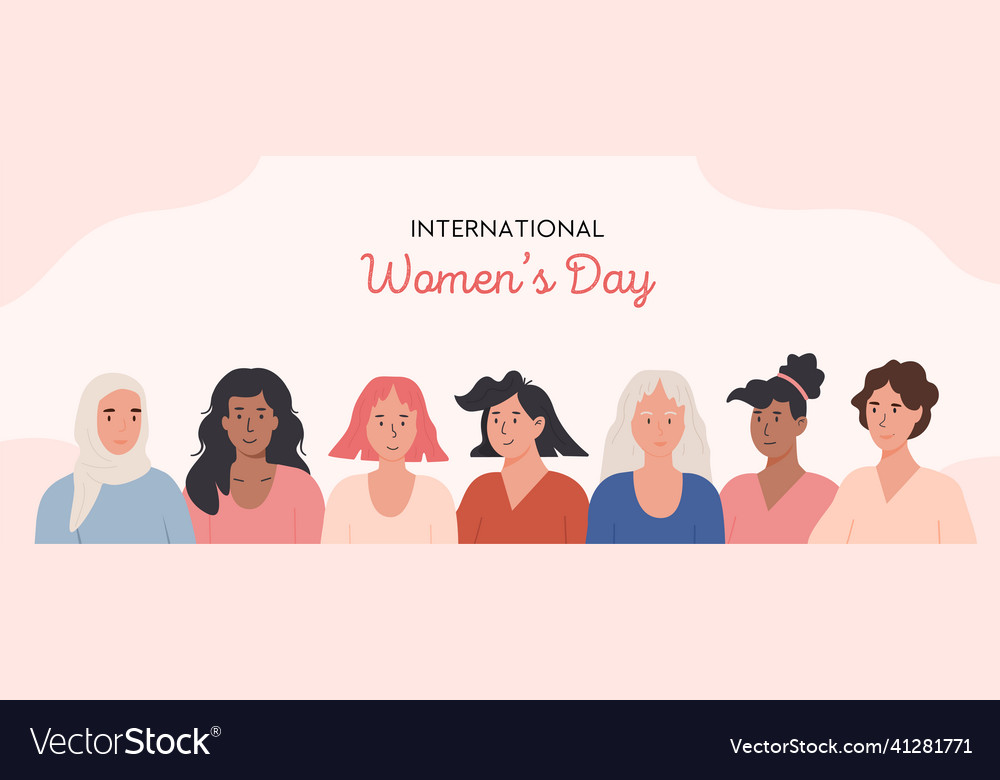 International womens day greeting horizontal Vector Image