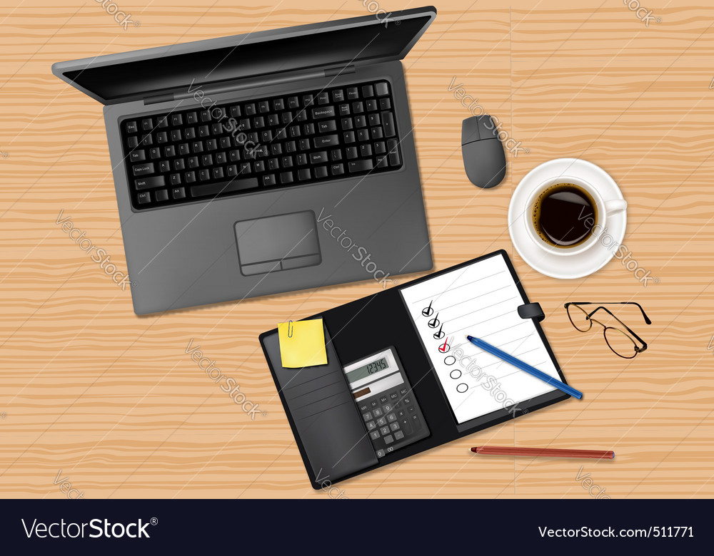 Laptop computer and notebook Royalty Free Vector Image