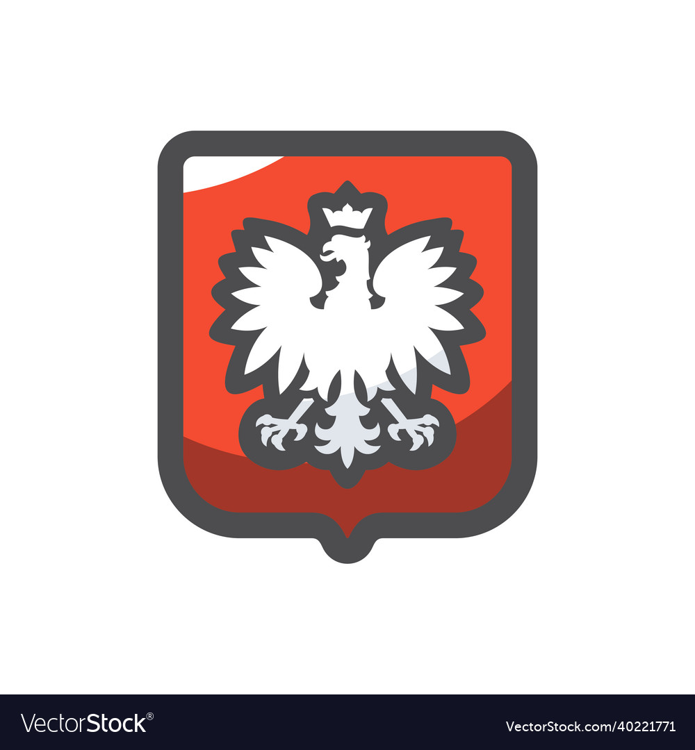 Poland Coat Of Arms Icon Cartoon Royalty Free Vector Image