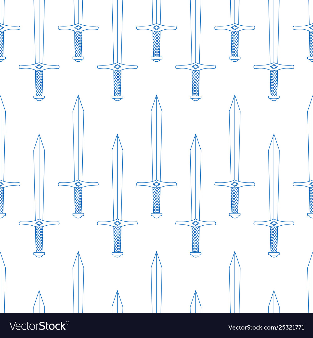 Sword contour pattern Royalty Free Vector Image