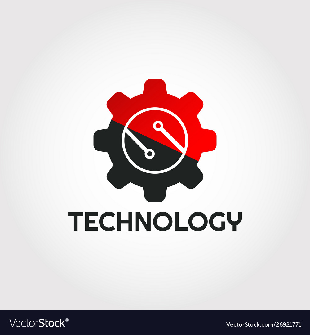 Technology logo design gear and letter s Vector Image