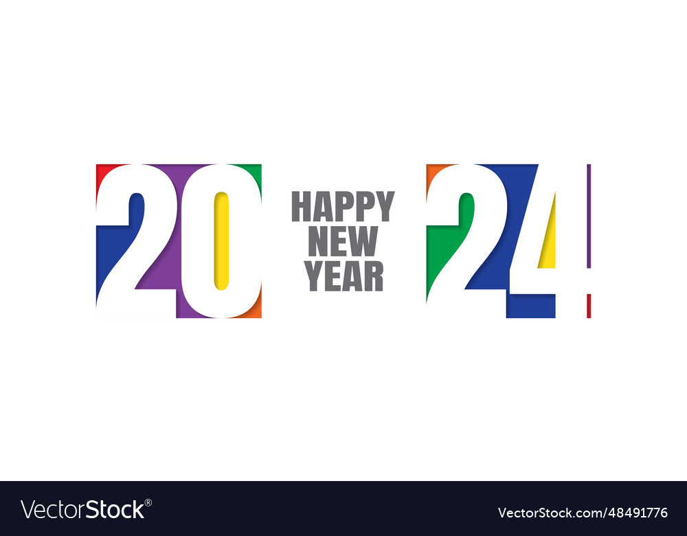 2024 happy new year background design Royalty Free Vector