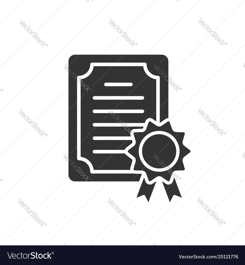 Certificate icon in flat style license badge Vector Image