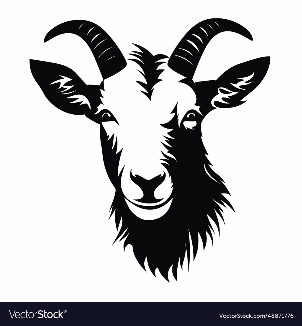 Goat black icon on white background goat Vector Image