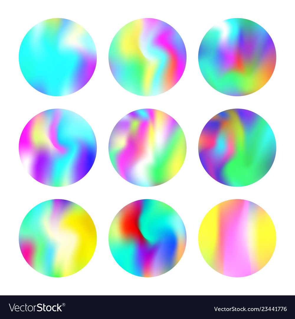 Holographic abstract backgrounds set Royalty Free Vector